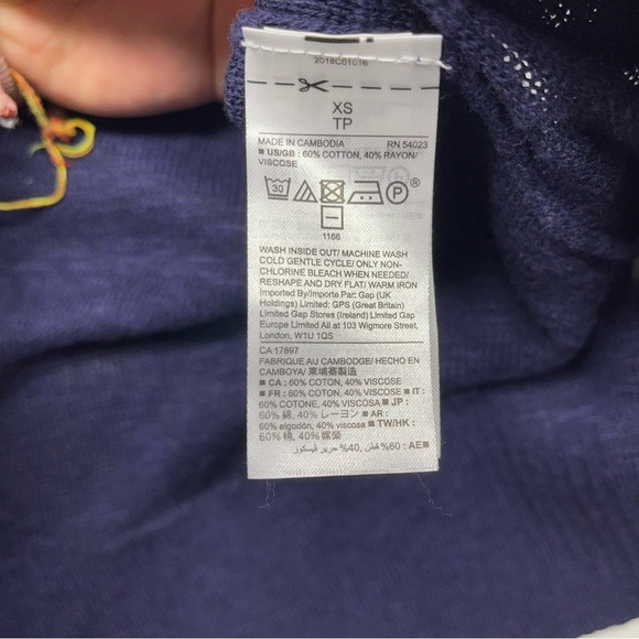 Gap Women’s Long Sleeve Lightweight Cardigan Blue Size XS NWT. - Picture 8 of 8